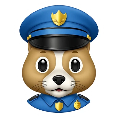 Polis üniforması giyen köpek sticker