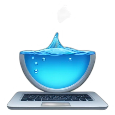 water on computer sticker