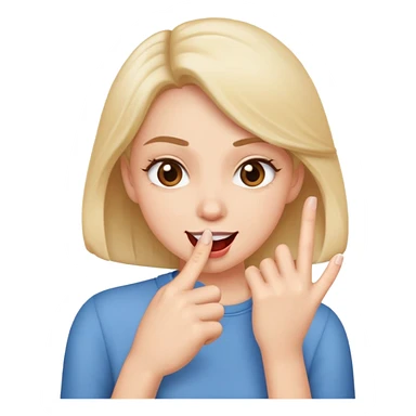 a flirty face biting finger  sticker