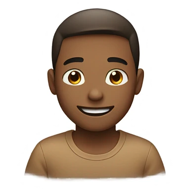 smiling boy in brown shirt not showing teeth sticker