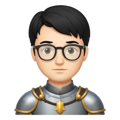 knight with glasses black hair sticker