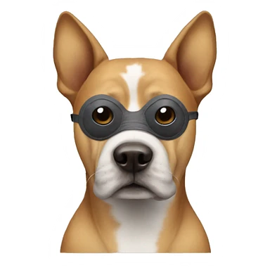 Dog wearing a mask sticker