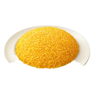 yellow rice on a white flat plate as pixel art sticker