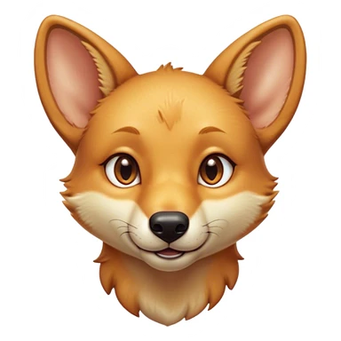 Cinematic Cute Dingo Portrait Emoji, Head tilted playfully and inquisitively, featuring a glossy sandy fur with naturally perky ears and round, sparkling amber eyes filled with curious mischief, Simplified yet irresistibly adorable features, highly detailed, glowing with a warm, friendly glow, high shine, affectionate and spirited, stylized with a touch of outback whimsy, bright and endearing, soft glowing outline, capturing the essence of a mischievous yet loving dingo, so playful it feels like it could bound out of the screen into your arms! sticker
