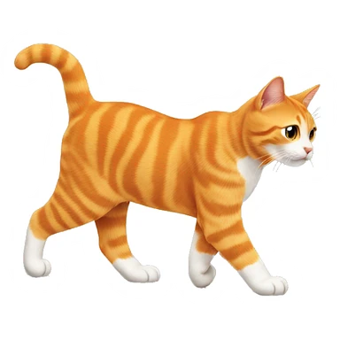 orange cat walking to the right sticker