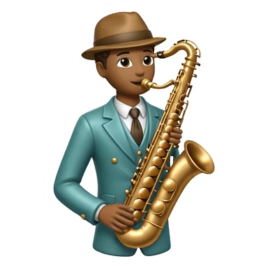 statue playing saxophone sticker
