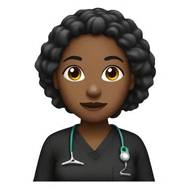 Black woman in black scrubs holding a needle sticker