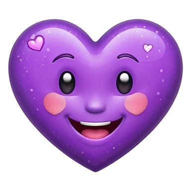 Laughing Glittery purple heart sticker