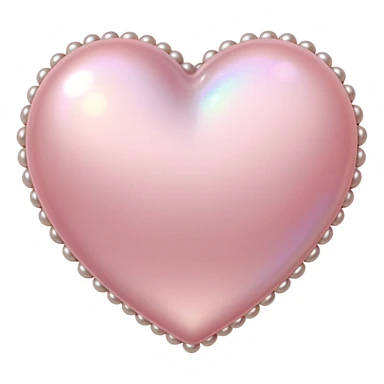 Pale pink heart with pale pink pearls around it  sticker