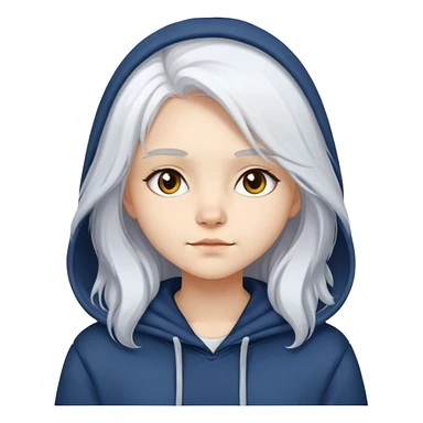 girl wear hoodie with British Longhair white hair sticker