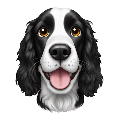 Three black and white springer spaniel sticker