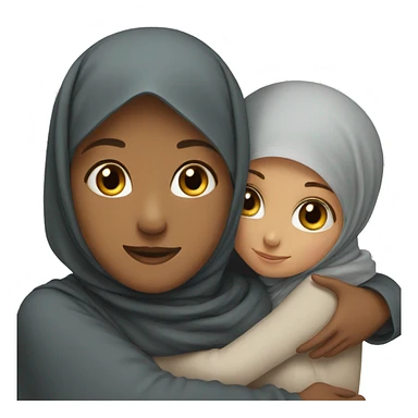 Girl hugging a hijabi sticker