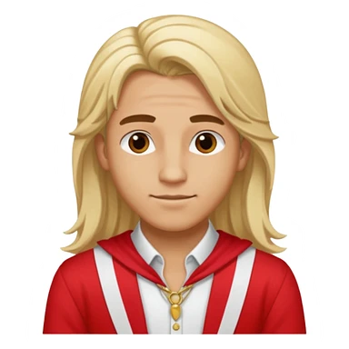 Adonis, Beauty God from Rome Mythology with long blonde hair, red and white outfit, sticker