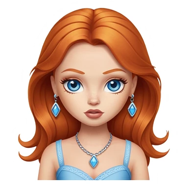 pretty bratz baddie ginger, blue eye sticker