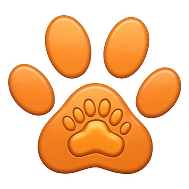 a pale pastel orange pawprint sticker