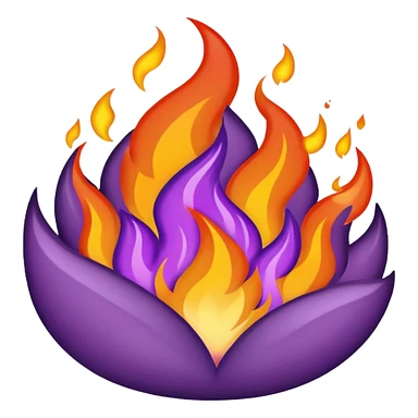plain purple no orange color fire sticker