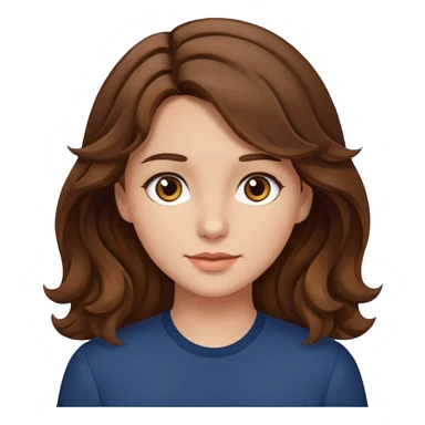 fille brune cheveux mi longs ondulés yeux martrons sticker