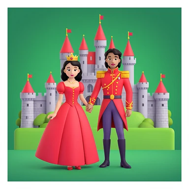 prince in red dress, royal castle background sticker