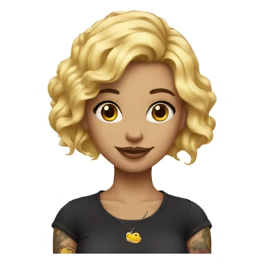 girl blonde tattoos sticker