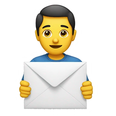 person holding envelope sticker
