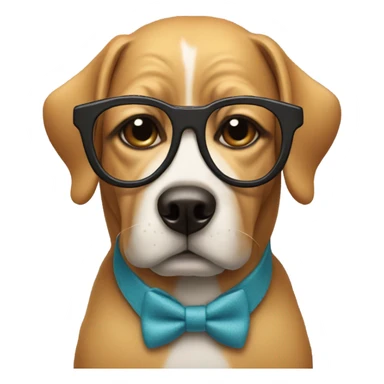 Dog wearing glasses sticker