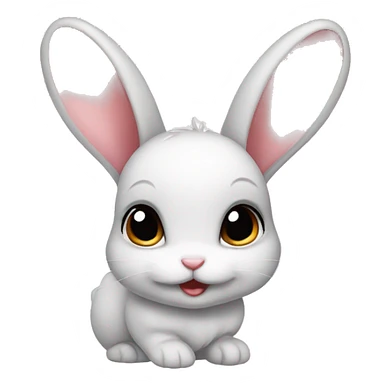 Baby bunny with coquette bow on ear sticker