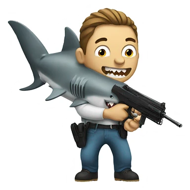 shark with gun sticker