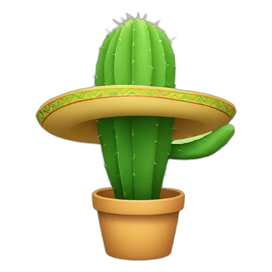cactus with Mexican hat sticker