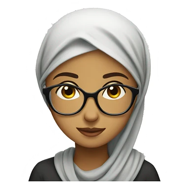 Muslim girl with glasses and funny sticker