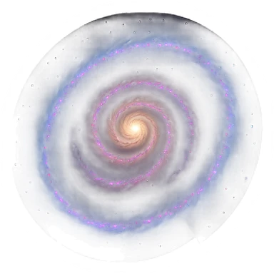 detailed 3D spiral galaxy sticker