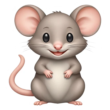 Crea un emoji de un ratón muy adorable riéndose  sticker