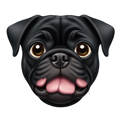 Black pug pig nose sticker