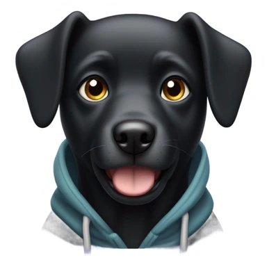black dog wearing a hoodie sticker