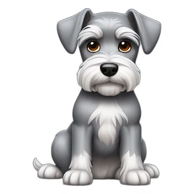 perro schnauzer plata cuerpo sticker