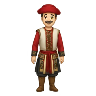 Albanian men with traditional clothes sticker