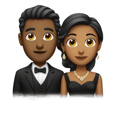 Brown man couple in formal attire sticker