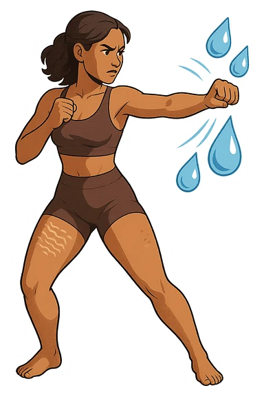 Donna combatte cellulite e ritenzione sticker