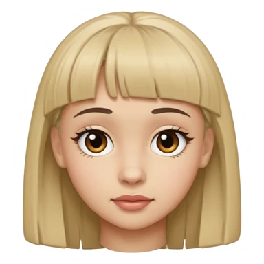 girl with micro bangs half of forehead sticker