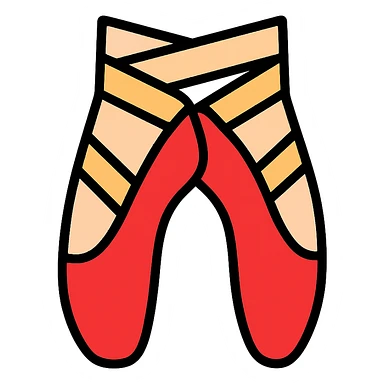 red ballet shoes icon sticker