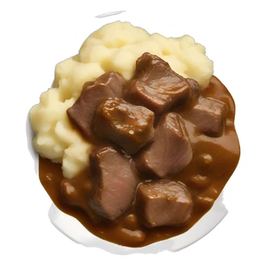 beef tips and gravy over mashed potatoes sticker