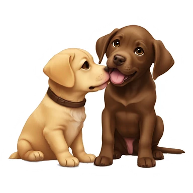Golden retriever playing with chocolate lab pitbull puppy sticker