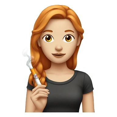 girl with straight ginger hair and brown eyes with electric cigarette sticker