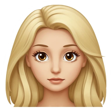 Blonde woman with long hair Light brown eyes, huge eyelashes and white skin sticker