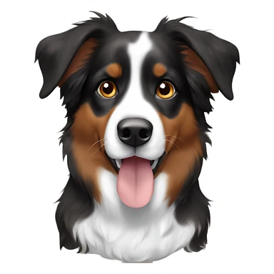 Brown black and white Australian Shepherd with floppy ears sticker