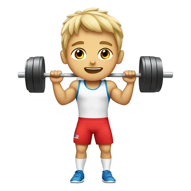 summer olympics boy weightlifting sticker