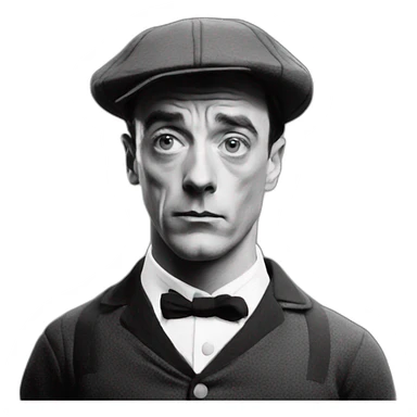 buster Keaton plying rugby sticker