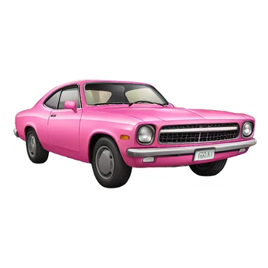 pink car with palm trees sticker