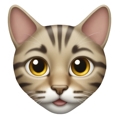 tabby cat white stripe on face sticker