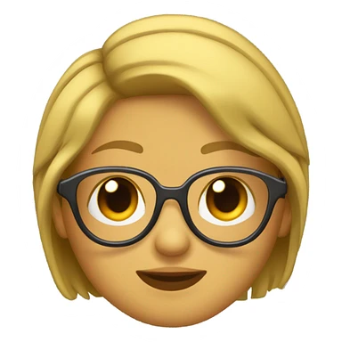 chica colocha con freno y lentes pelo corto sticker