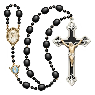Gothic white rosary with white beads sticker